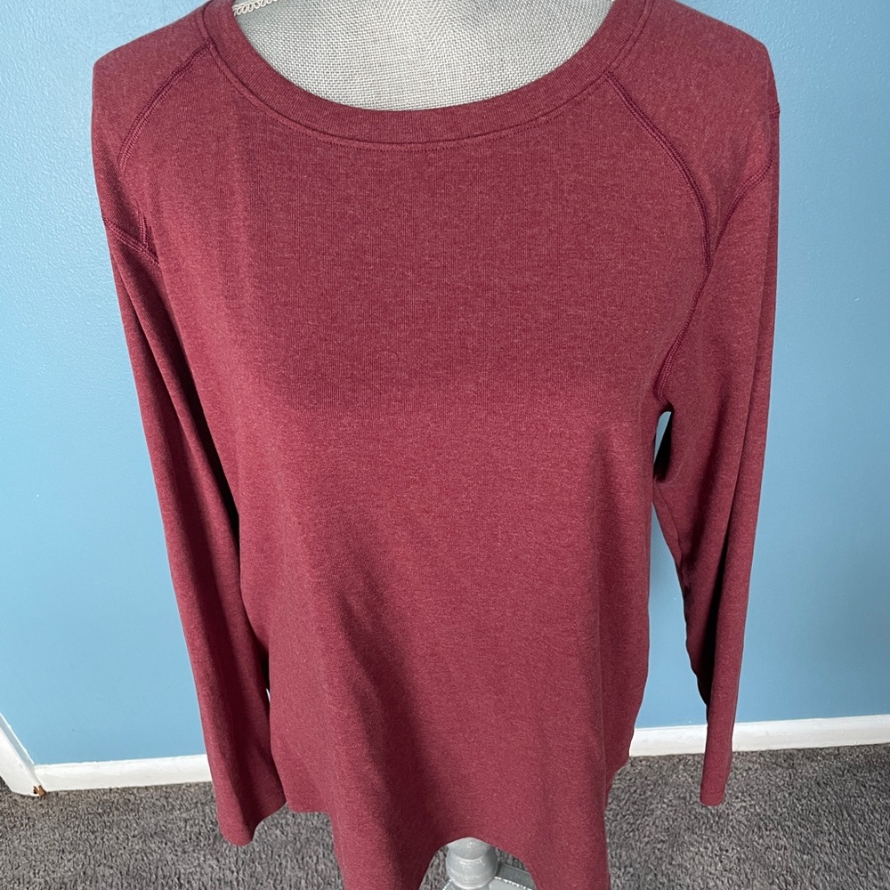 Women's Burgundy Long Sleeve Top